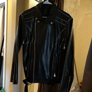 Black leather jacket